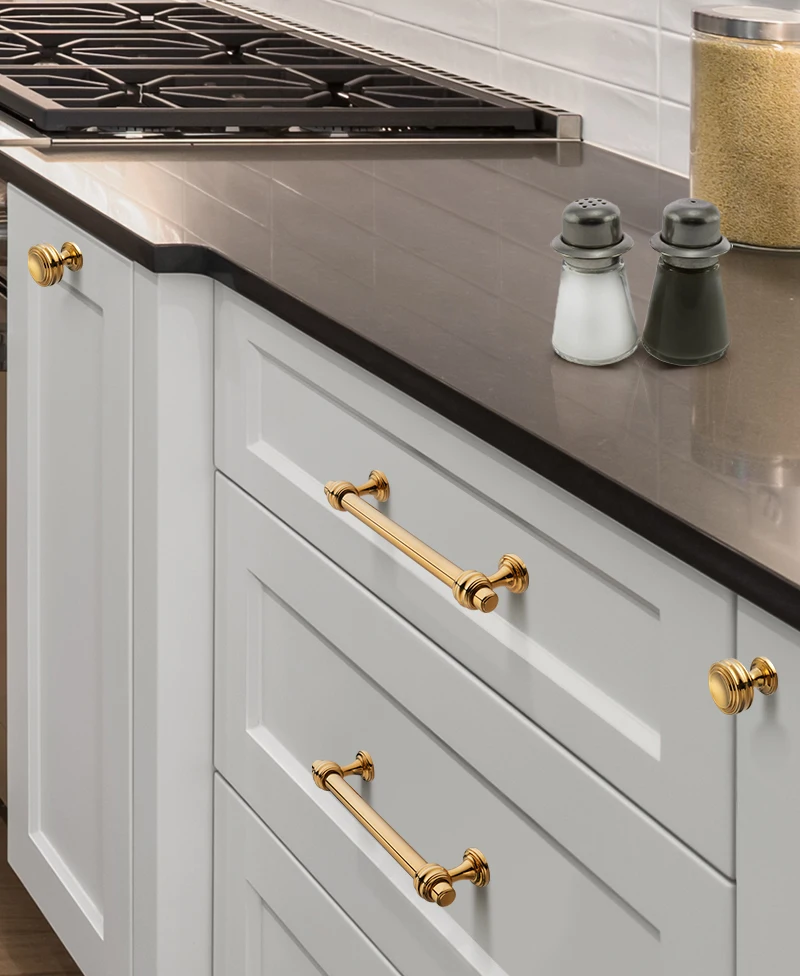 YONFIA 3644RTS PVD Gold New Patent Luxury Kitchen Cabinet Furniture Handle Pull Closet Wardrobe Door Handle Knob High Quality